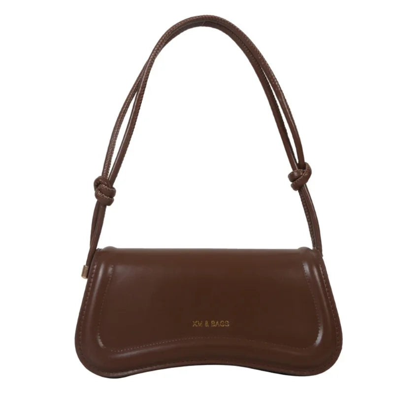 Ladies Shoulder & Crossbody Bags | PU Leather Women's Underarm Bags & Solid Color Small Top-Handle Purse (Female Daily Handbags)