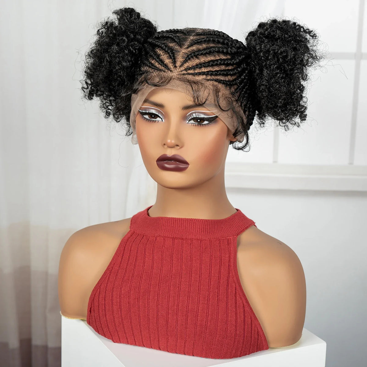 Cornrow Bantu Braids Wig | Full Lace Frontal | Baby Hair | Cosplay & Daily Wear