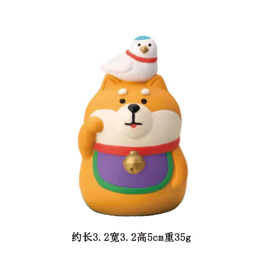 Japanese Style ZAKKA Cat Crafts Small Ornaments for Chinese New Year Snake Year Trend Bonsai Food and Decorative Resin Figurines