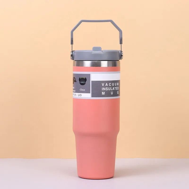 30 Oz Insulated Mug 304 Stainless Steel Drinkware Vacuum Insulation BPA free Tritan Material, Perfect for Iced and Hot Drinks