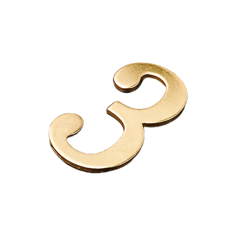 Golden Metal Door Number with Backing Adhesive 7*4cm House Number Apartment Door Number for Outdoor Hotel Home Mailbox Label