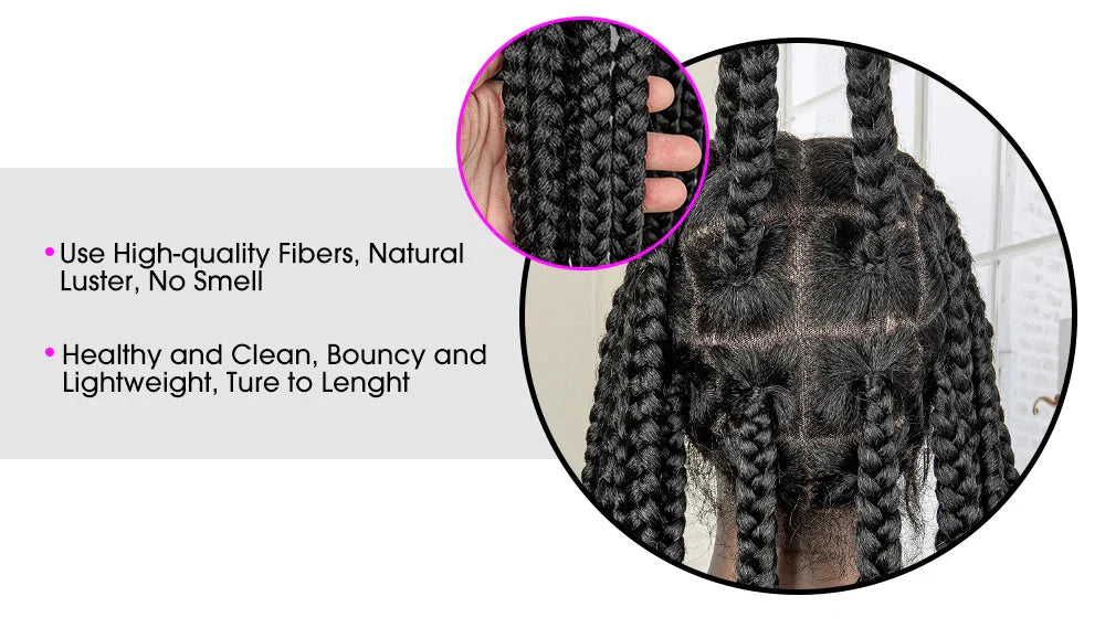 Jumbo Cornrow & Knotless Box Braids Wig | Full Lace | Baby Hair | Black Women
