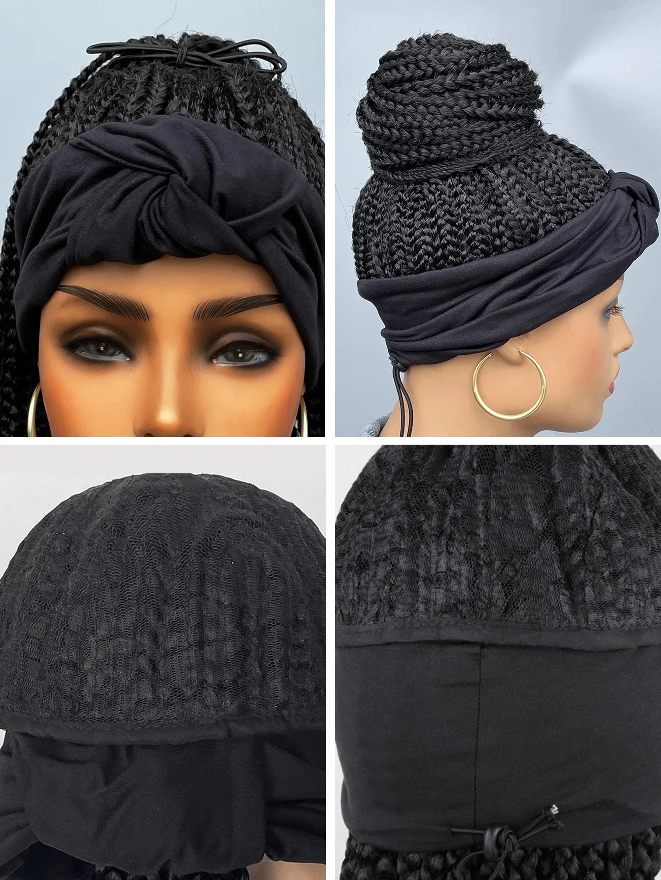 26" Twist Cornrow Headband Wig | Crochet Braids | Long Straight Synthetic