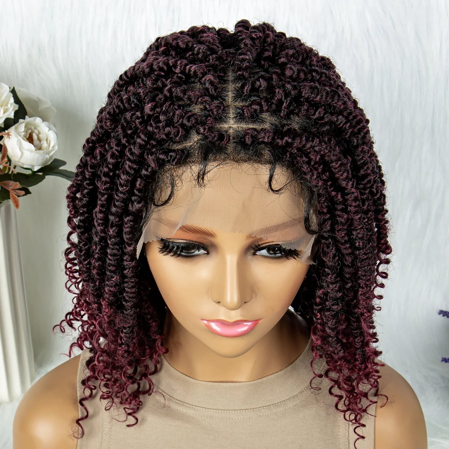 HD Lace Front Curly End Box Braids Wig | 9*6 Part