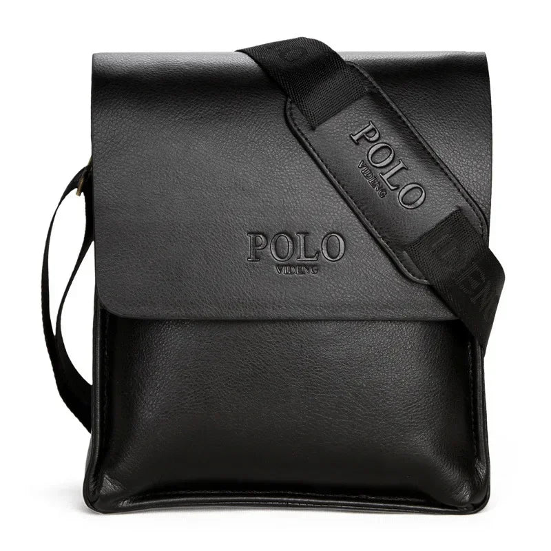 Polo Vertical Men's Crossbody Bag | Leisure Business Single Shoulder Bag (PU Leather, Solid, Versatile Trend)
