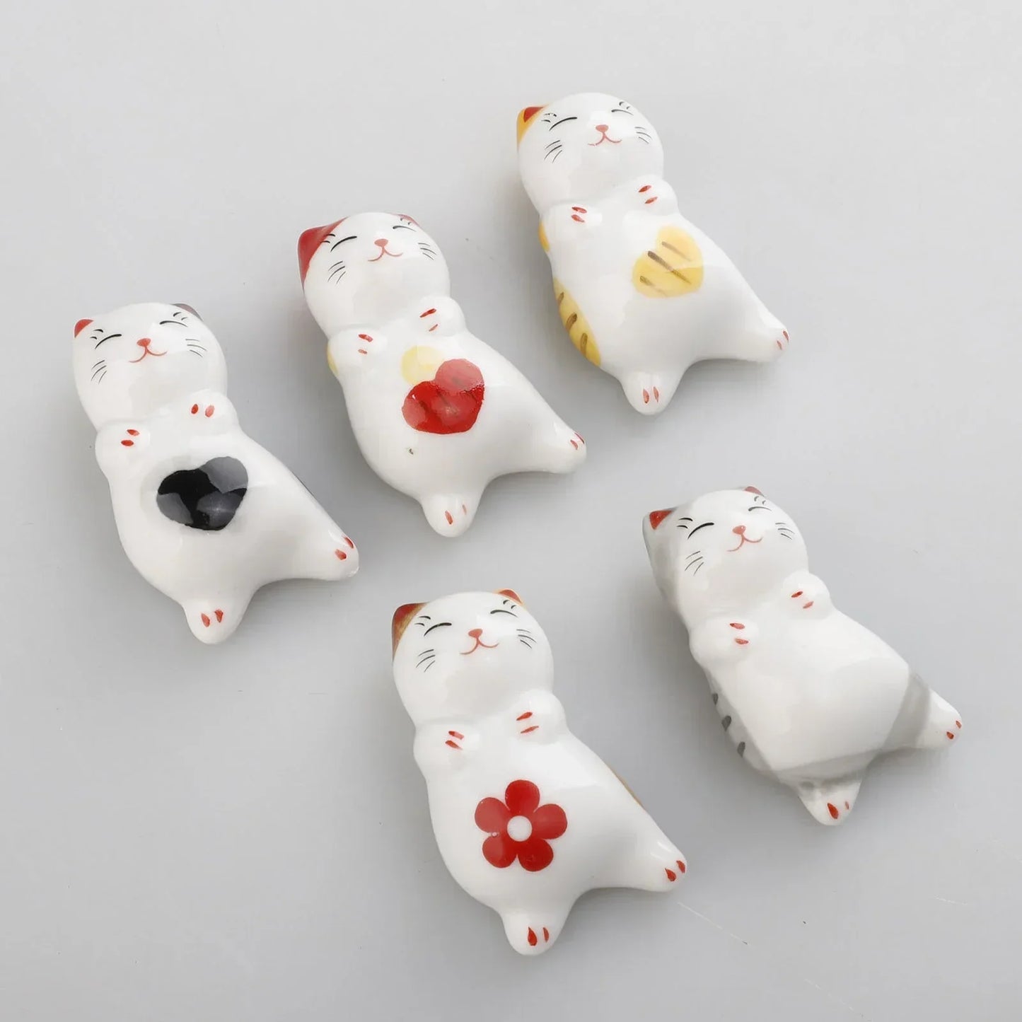 set Chopstick Rest Table Decor Ceramic Frog Chopsticks Spoon Rack Holder Durable Ornaments Set Fork Knife Stand Cat Tableware