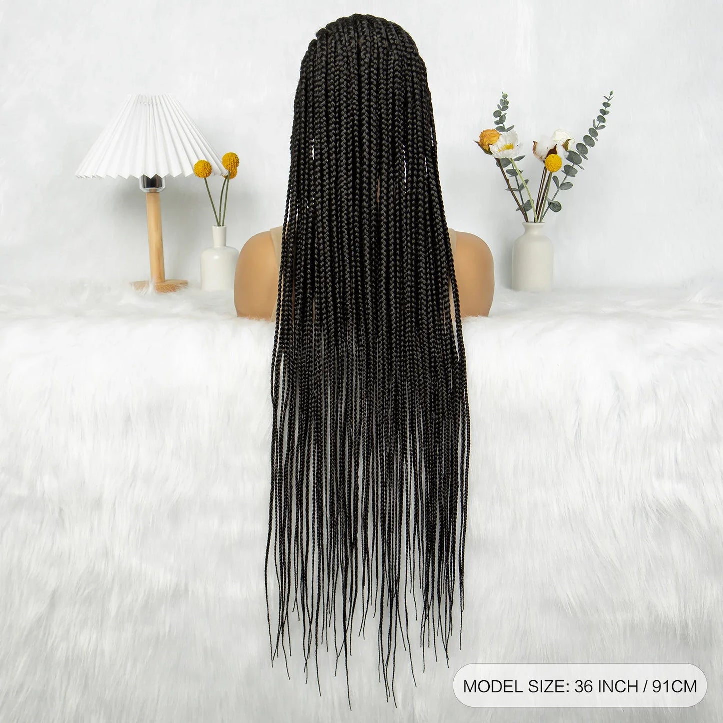 HD Transparent Full Lace Cornrow & Box Braids Wig