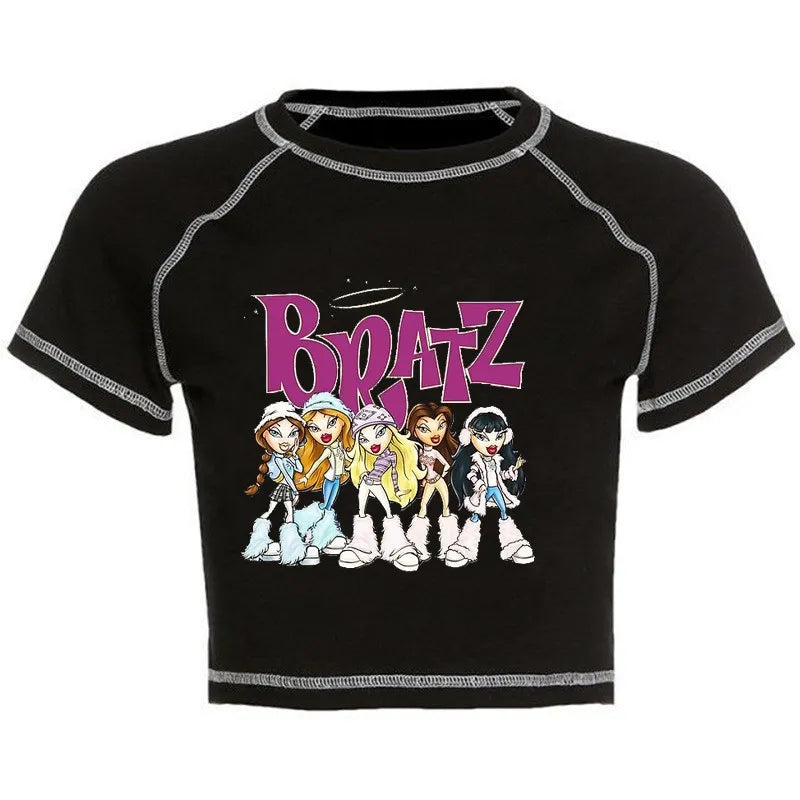 Women's Y2K Gothic Cartoon Print T-Shirt Trendy