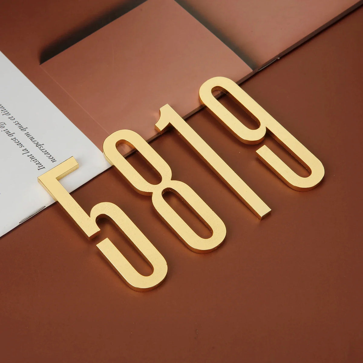 Golden Door Number with Magnets 7cm Metal House Number Apartment Door Number for Outdoor Hotel Home Mailbox Label