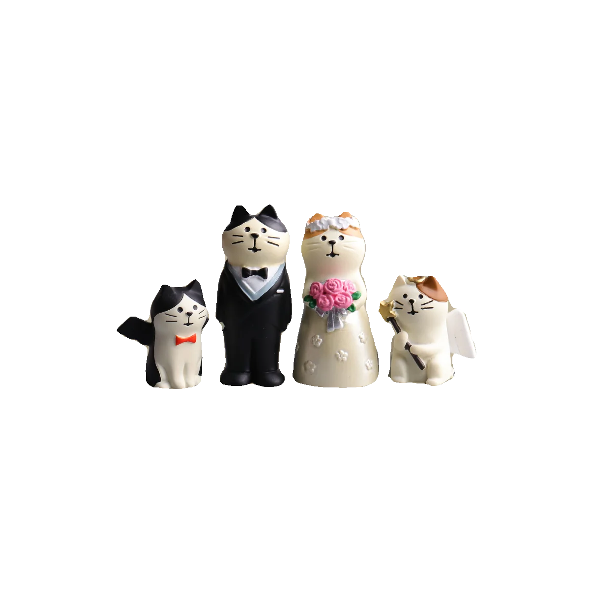 Angel devil Figures Wedding Celebration Bride and Cat Decoration Car Interior Desktop Creative Miniature Ornament Accessories
