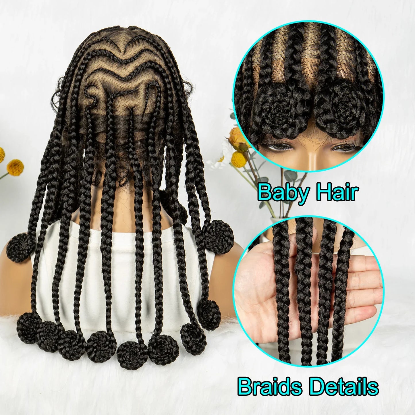 KIMA Full Lace Bantu Cornrow Braided Wig | Classic African Tribe Style