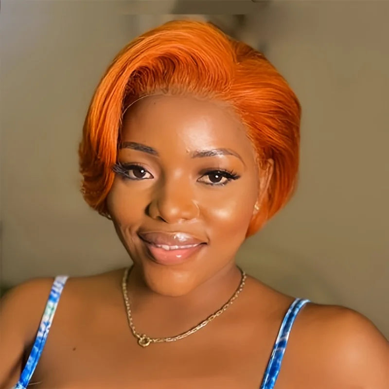 Pixie Cut Bob Human Hair Wig | 180% Density 4x4 HD Lace Closure | Pre-Plucked & Multi-Color Options