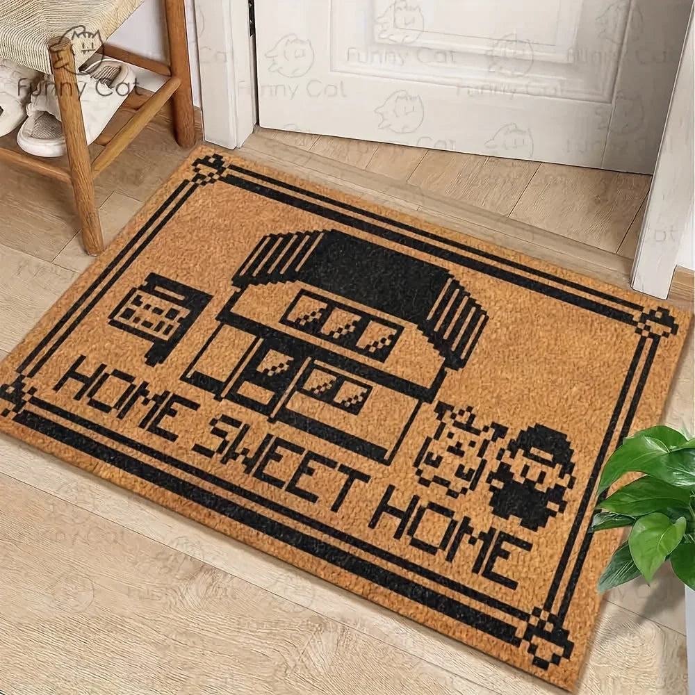 VIKAMA Sweet Home Carpet Creative Doormat Lightweight Welcome Mat Machine Washable Living Room Carpet Rug For Bedroom  Home Dec