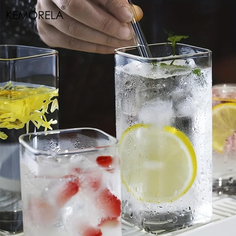 4pcs Drinking Glasses Cups 15oz/19oz Thin Highball Glasses Clear Tall Glass Cups For Water  Juice Beer  Drinks And Cocktail