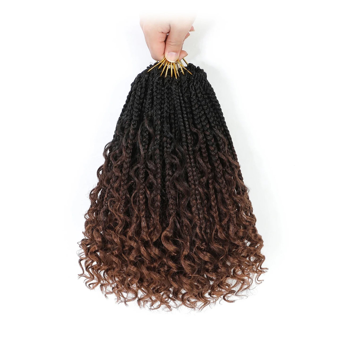 Goddess Box Braids Crochet Hair with Curly Ends | Synthetic Braids