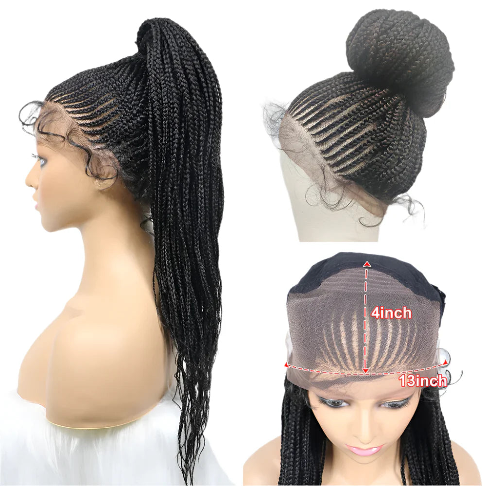 Kima Cornrow & Bantu Knot Braided Wig | Stitch Braids | Full Lace | Heat-Resistant Synthetic Hair