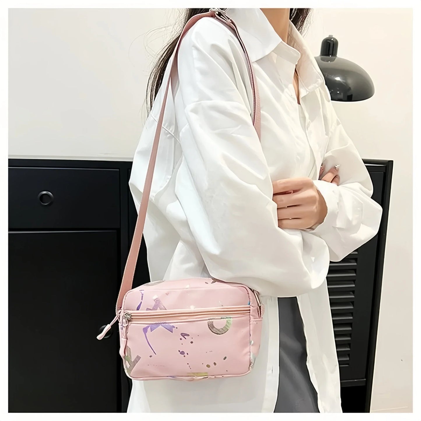 Stylish Casual Nylon Shoulder Bag for Women | Lightweight Crossbody with Phone Pocket (Athleisure Design, Tan)