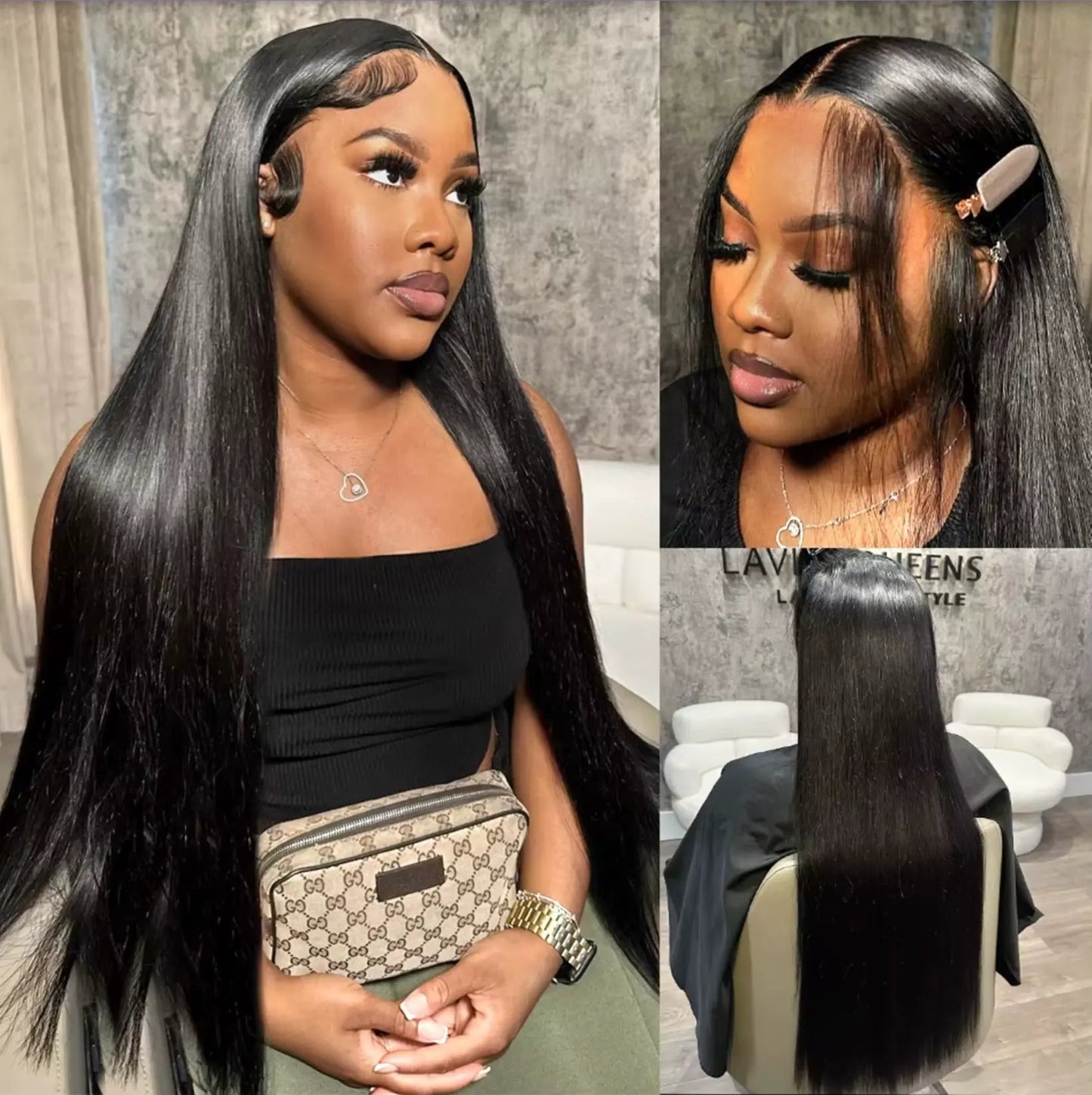 Straight Human Hair | HD Lace Frontal | Glueless | Ready To Wear | Brazilian | Preplucked