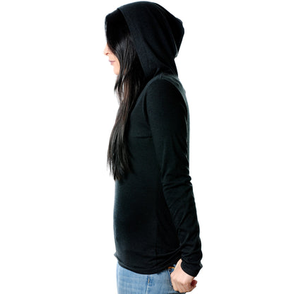 Peace Love & Piercings Black Tapered Long Sleeve Hoodie