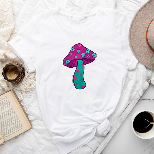 Funky Floral Mushroom Tee Shirt