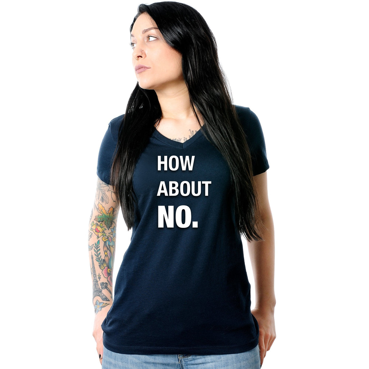 How About No V-Neck Tee Shirt