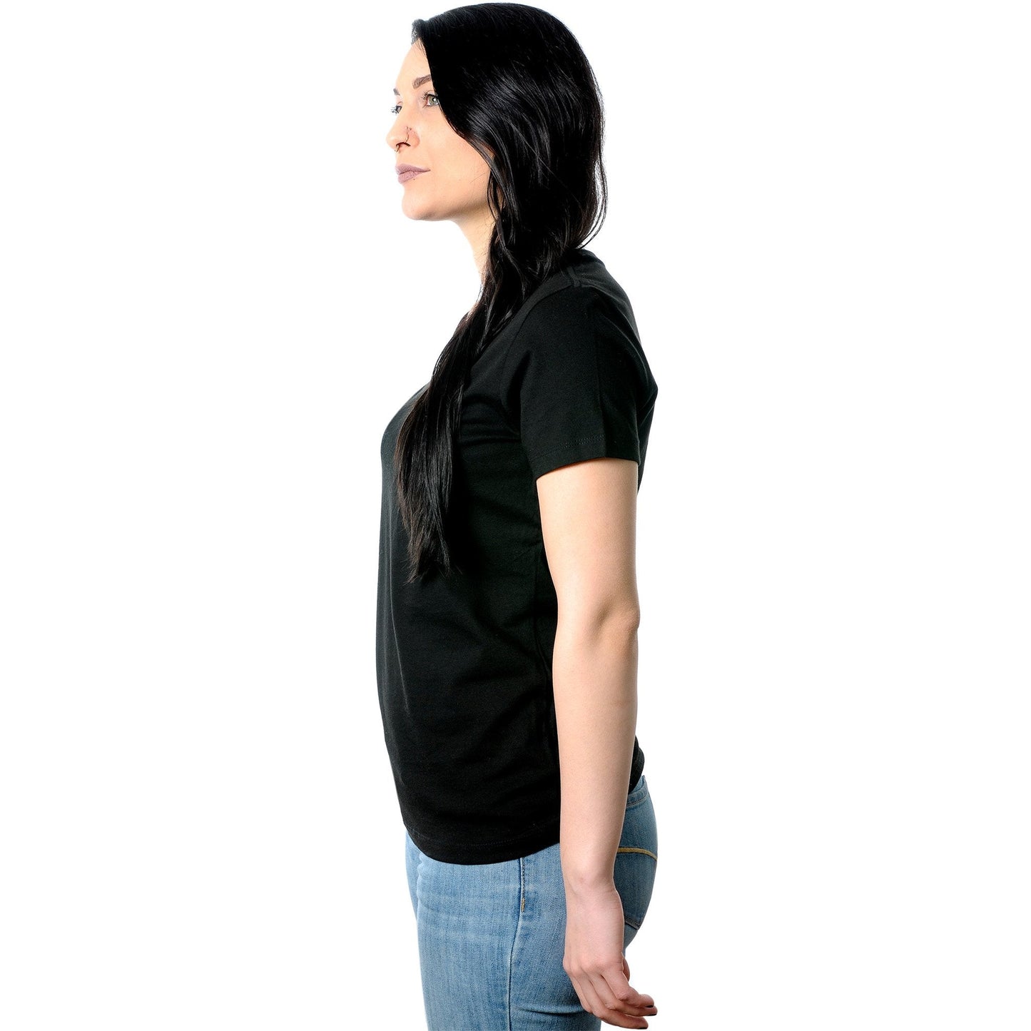 They're Called Plugs NotGs Black Tapered V-Neck Tee Shirt