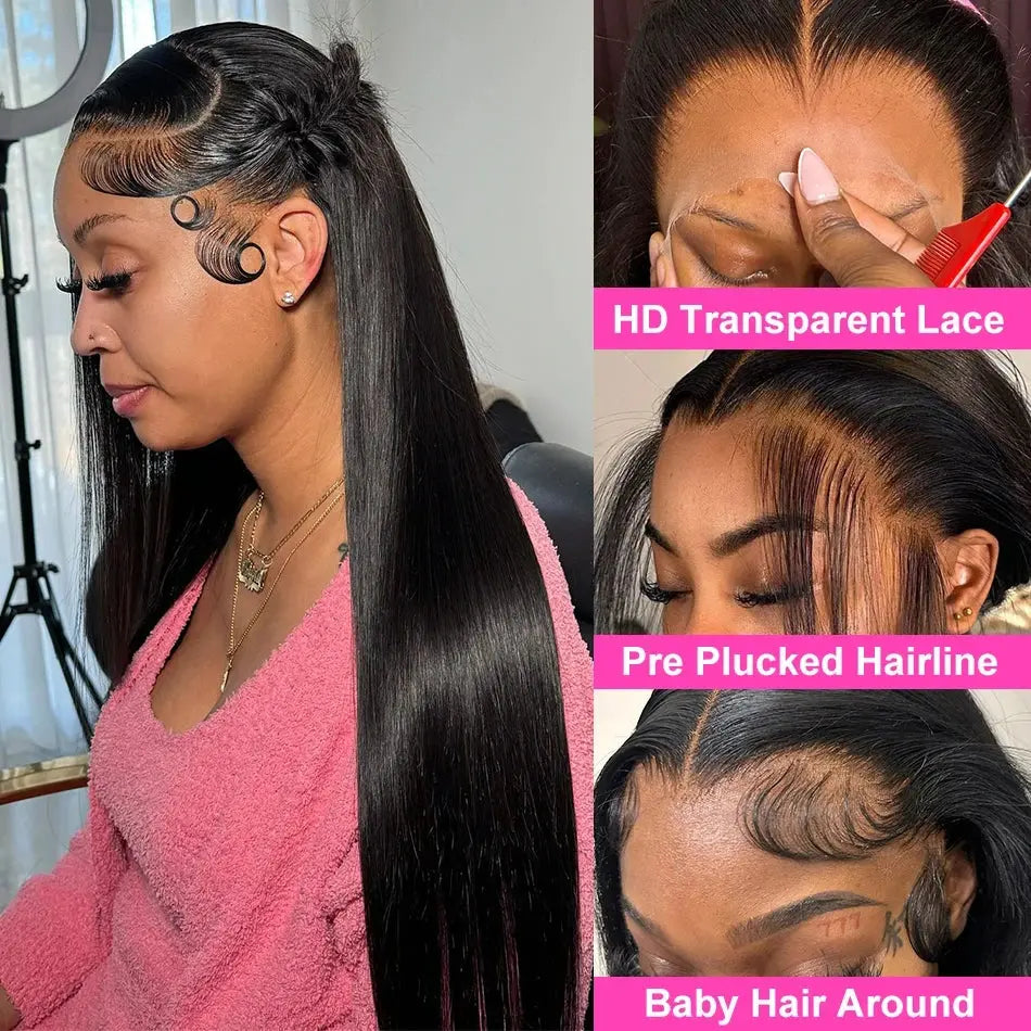 Transparent Bone Straight | Human Hair | Brazilian | Remy | Lace Frontal Wig