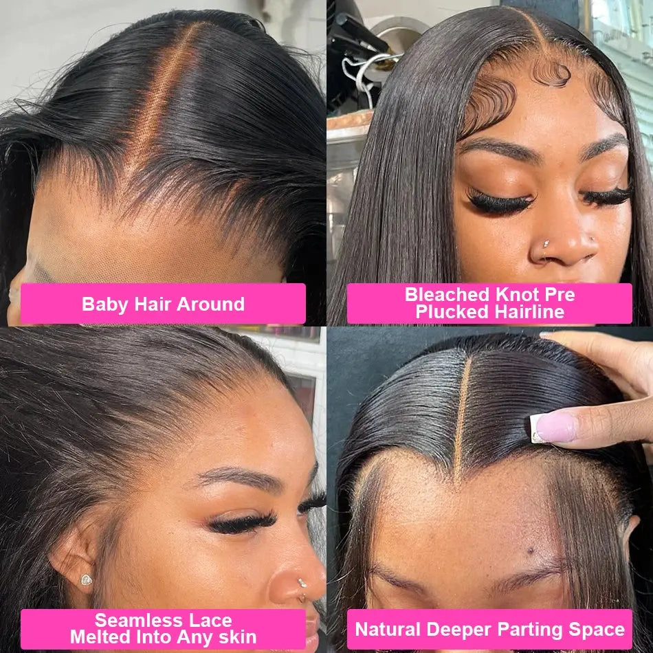 Transparent Bone Straight | Human Hair | Brazilian | Remy | Lace Frontal Wig