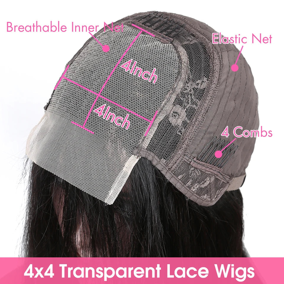 12"-30" Long Kinky Curly Lace Front Wig | 150% Density | Brazilian Remy Human Hair | 4x4 Lace Closure | Pre-Plucked