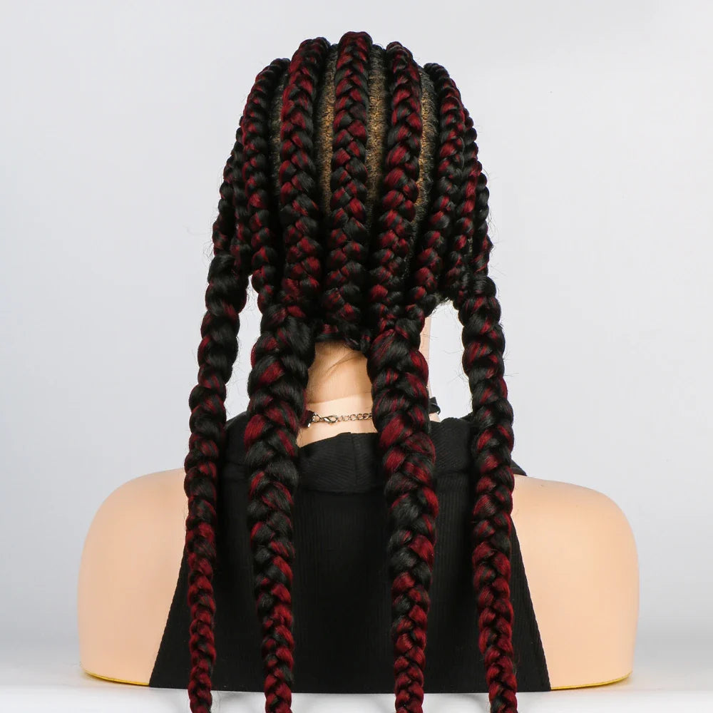 KIMA 36" Long Box Braided Wig with Baby Hair | Full Lace Ghana Braids