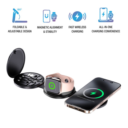 Complete Wireless Charging & Comfort Bundle – Sip & Charge 2-in-1 Mug Warmer + 5-in-1 Folding Charging Station