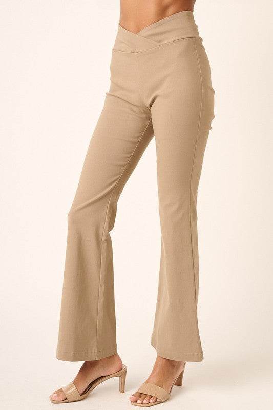 Mittoshop Surplice V Waist Flare Pants