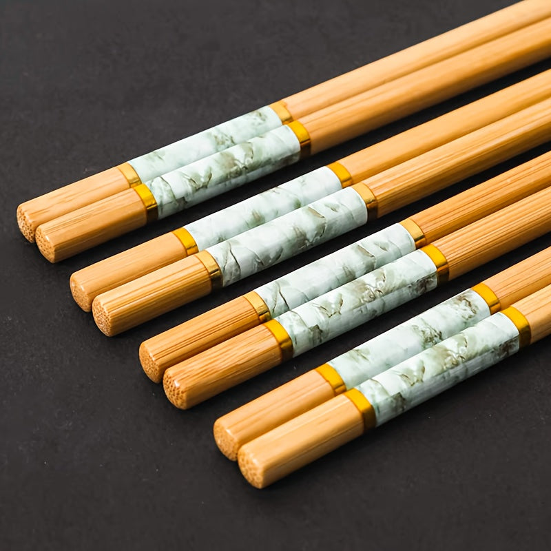 Marble chopsticks-5 pairs-Indigo blue-Paper card packed