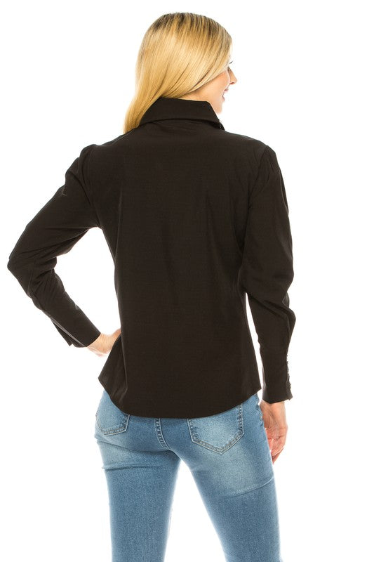 Women Button Down Long Sleeve Blouse