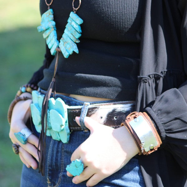 Blue Turquoise Slab Ring