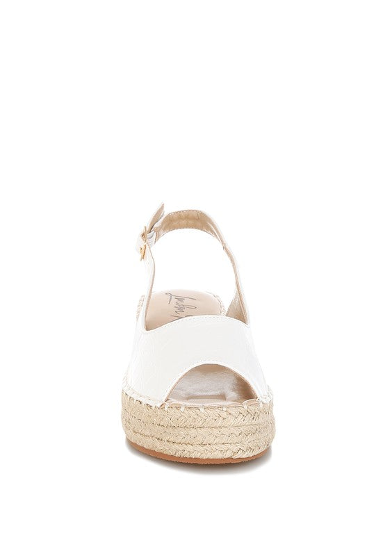 Yarael Croco Peep Toe Wedges