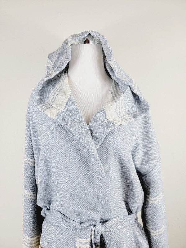 Unisex Robe, Beach or spa Robe with pockets - Sky