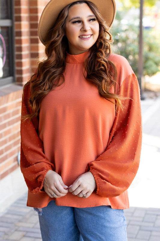 June Swiss Dot Balloon Sleeve Loose Blouse
