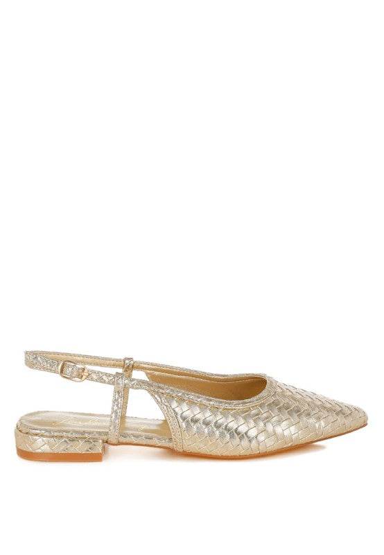 Kurina Metallic Woven Slingback Sandals