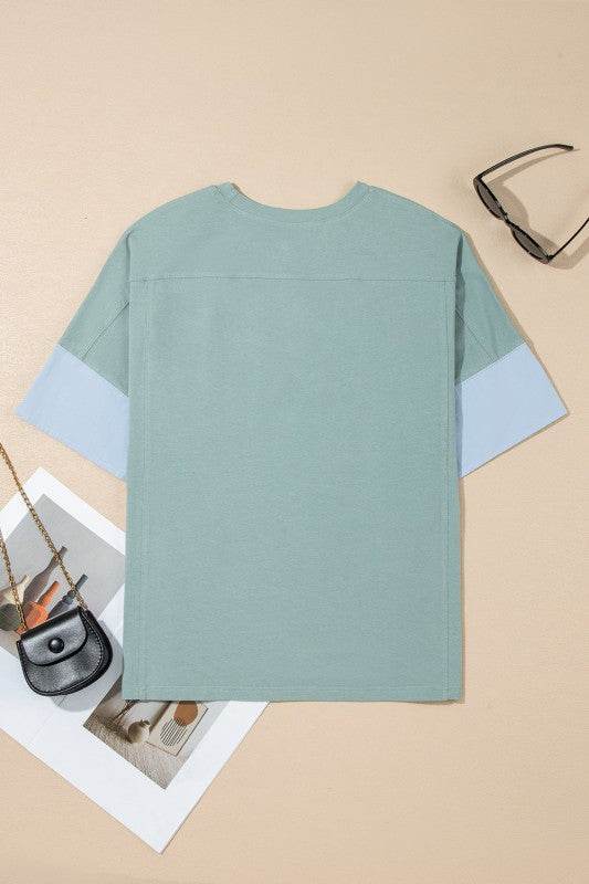 Etta Frayed Denim Star Patched Oversize Top