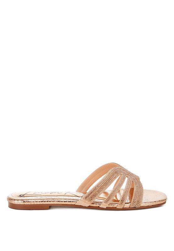 Dindy Rhinestone Cut Out Flats