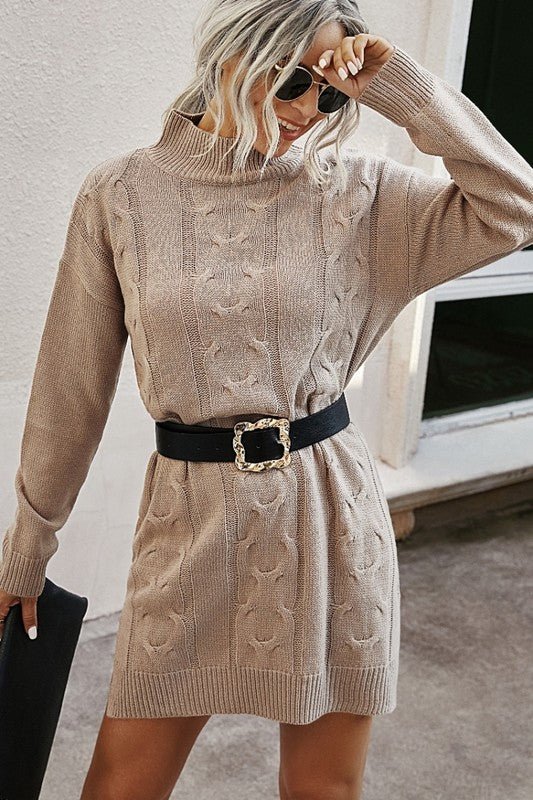 Mock Neck Knit Long Sleeves Sweater