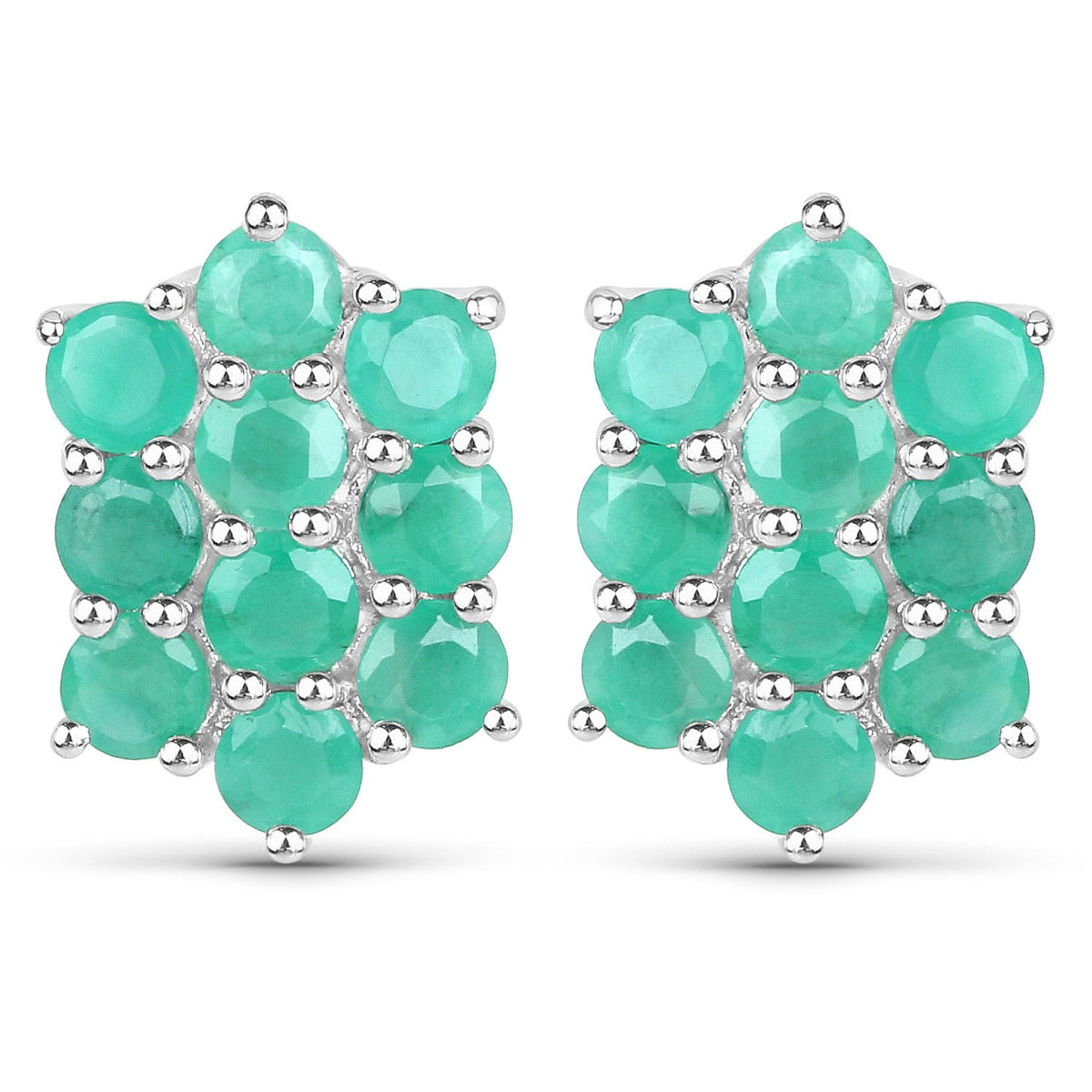 6.60 Carat Genuine Emerald .925 Sterling Silver 3 Piece Jewelry Set (Ring, Earrings, and Pendant w/ Chain)