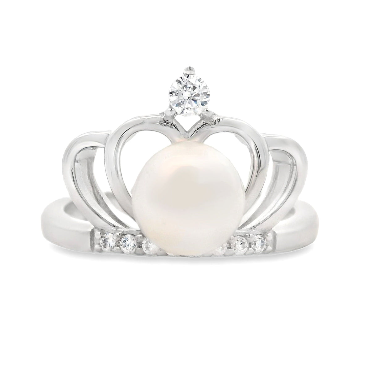 FW Pearl Cubic Zirconium Ring Sterling Silver