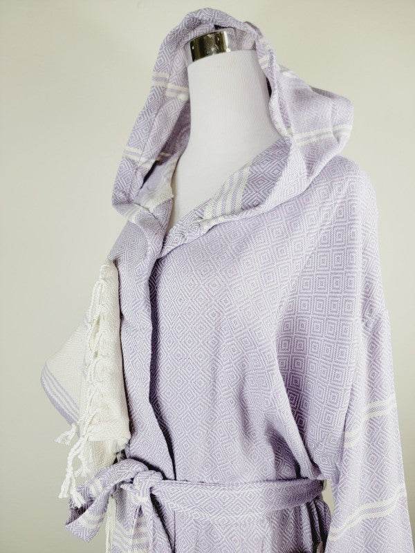 Unisex Robe, Beach or spa Robe with pockets - Lila