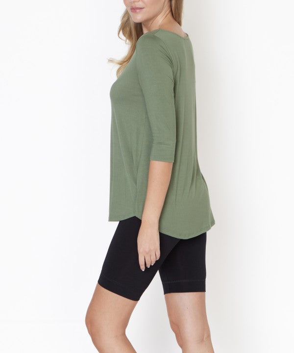 BAMBOO BOATNECK ELBOW SLEEVE