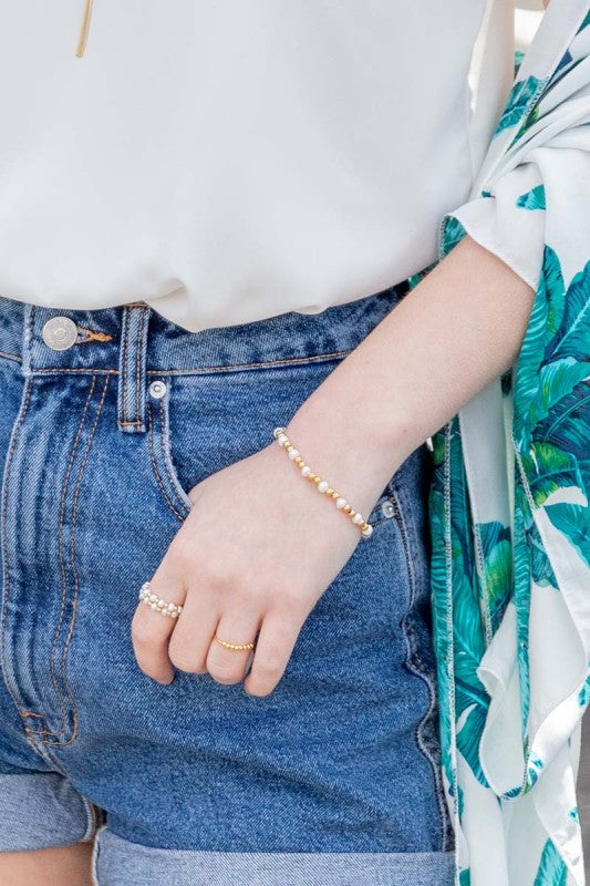 Veria Beaded Ring | Gold (18K)