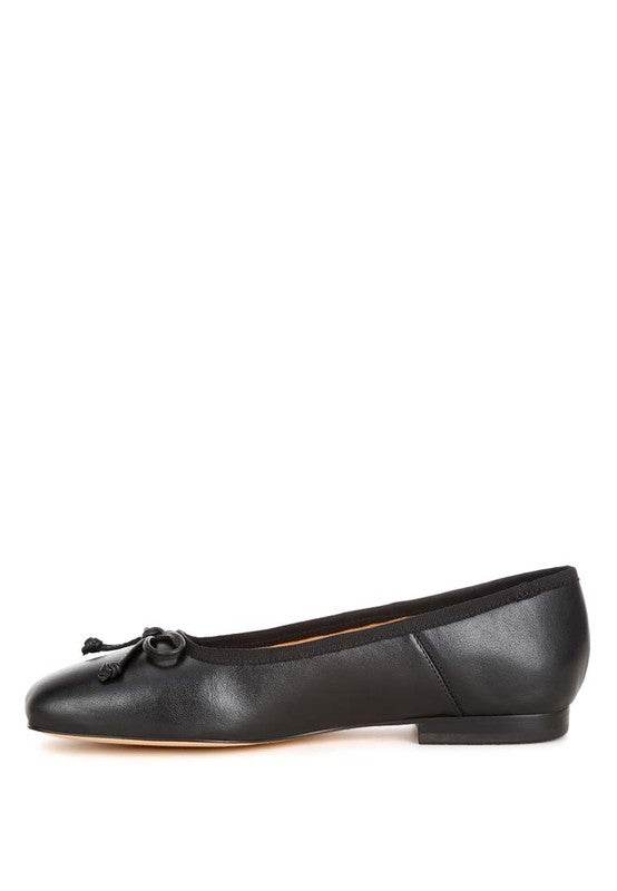 Lutten Square-Toe Bow Ballerinas