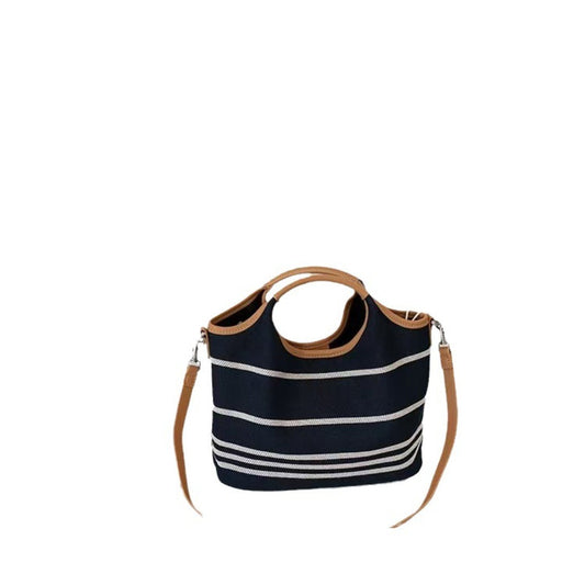Design canvas bucket bag, tote bag contrasting large capacity, casual tote bag, commuter tote bag with 2 in 1