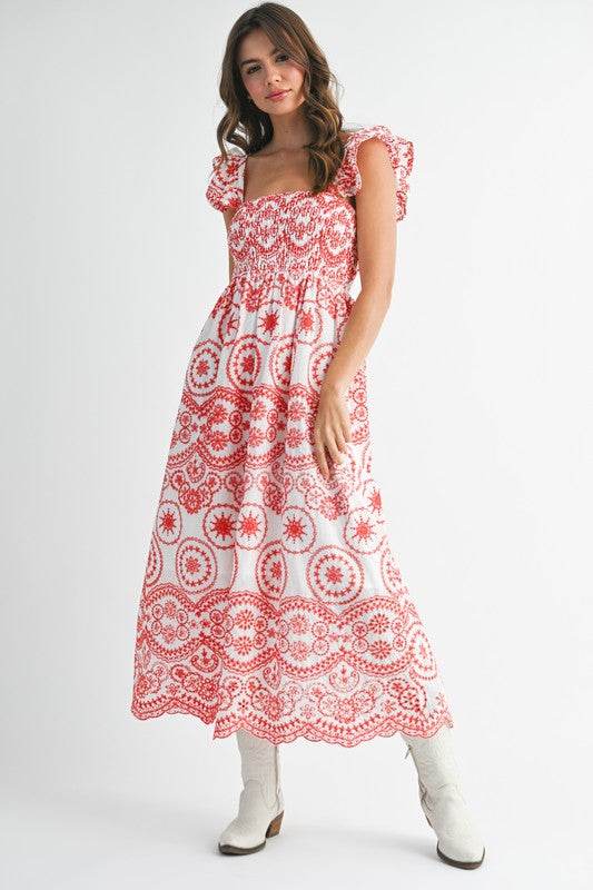 Barb Embroidered Maxi Sundress